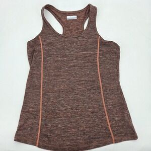Columbia Womens Racerback Tank Top Space Dye Heathered Terracotta Brown Small